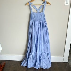 Flowy blue & pink maxi dress